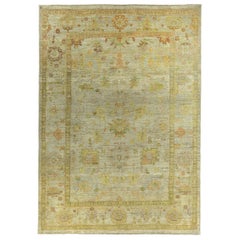 Colección Persian Rose Alfombras Circa 1990 - Lana Verde Marfil Amarillo - 89565