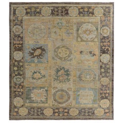 Tapis de la collection rose persane vers 1990 - Laine bleu vert jaune - 89569