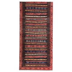 Persian Kilim Small Rug - Wool Blue Pink Yellow Design - 89559