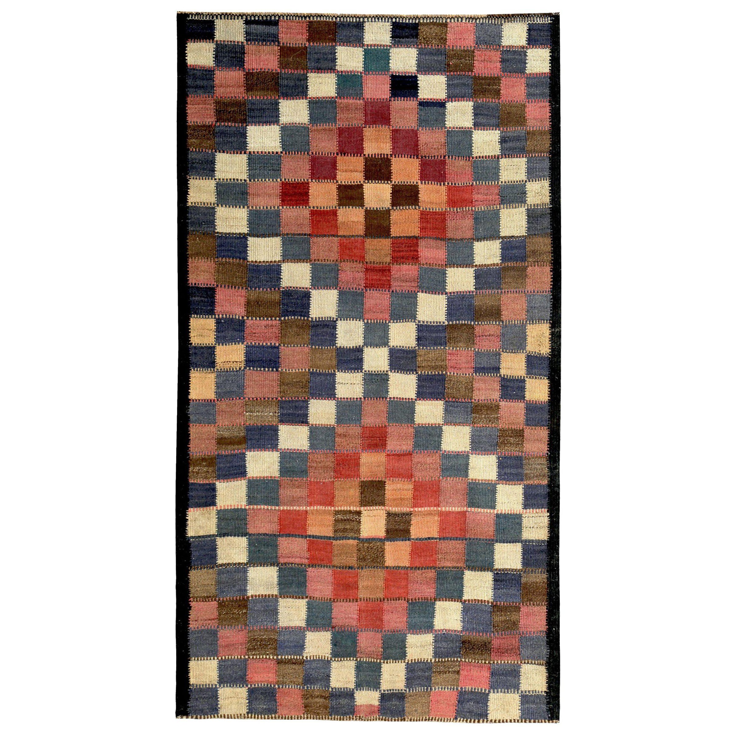 Rug & Kilim persiano del 1910 - Lana blu verde rosa - 89573