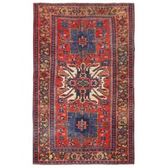 Persian Azerbaijan Small Rug - Wool Blue Ivory Red Yellow - 89623