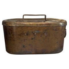 Antique French Copper Fish Kettle, Poissoniere, or Container, 19th Century