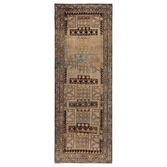 Persische Aserbaidschan Teppiche - Wolle Blau Braun Elfenbein Design - 89618
