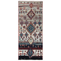 Tappeto Persiano Mahal - Lana Blu Avorio Rosso - 89632