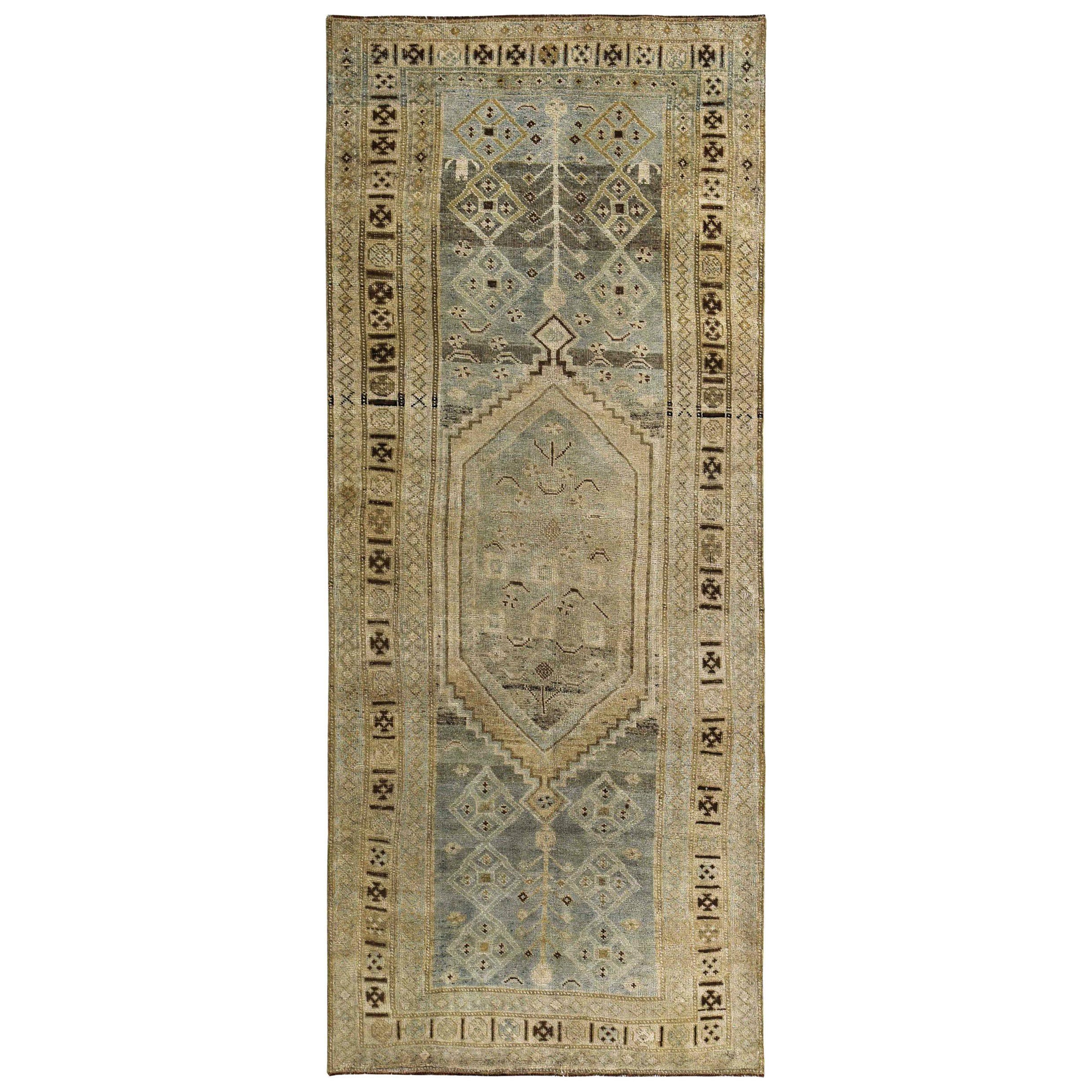 Persischer Bijar Small Teppich - Wolle Braun Elfenbein Gelb Design - 89636
