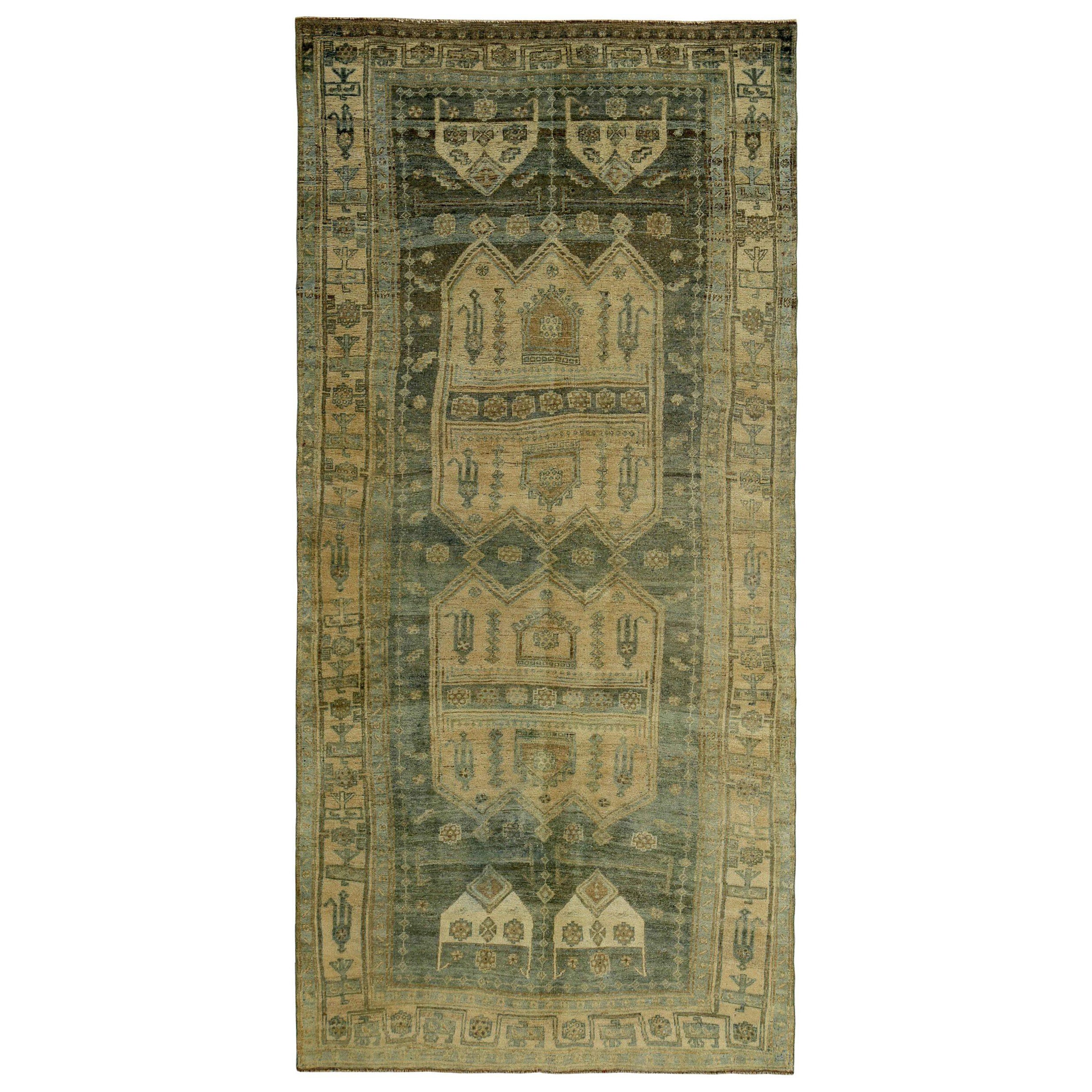Tapis persan Bijar Small - Laine Brown Ivory Design - 89638