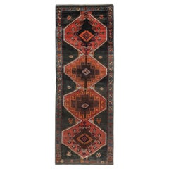 Persian Azerbaijan Small Rug - Wool Brown Orange Red Design - 89654