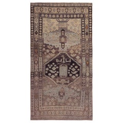 Persian Bijar Small Rug - Wool Brown Ivory Design - 89658