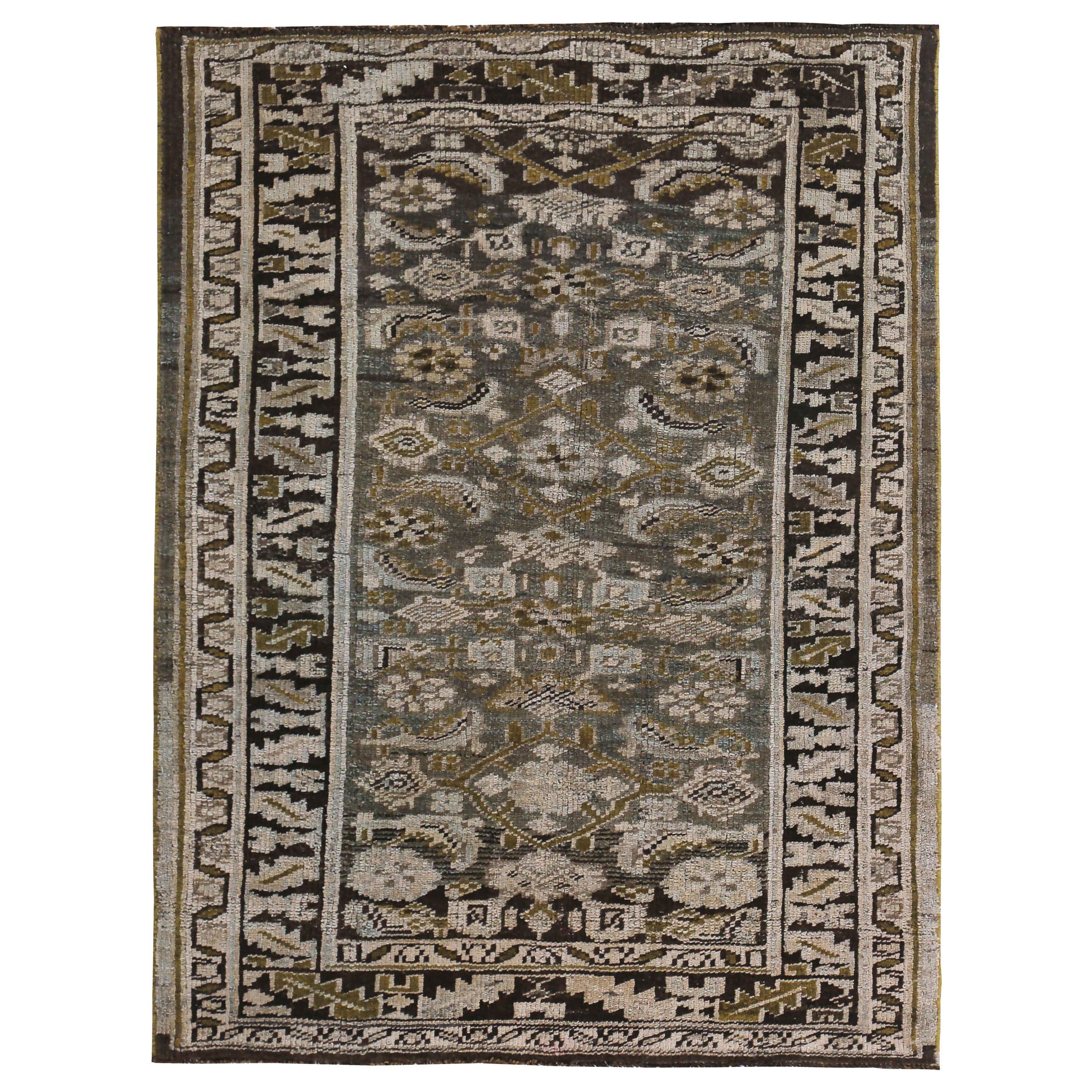 Tappeto persiano Bijar Small - Lana Nero Marrone Avorio Design - 89672