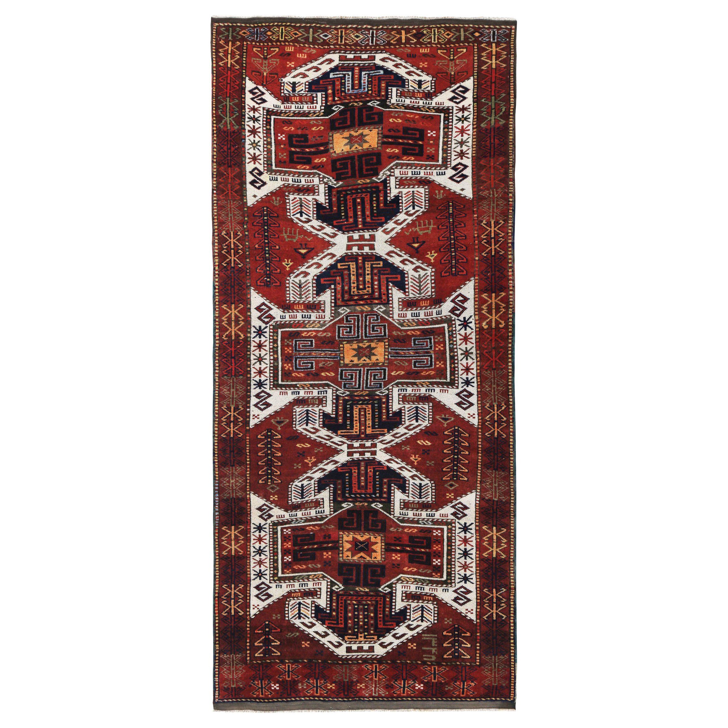 Persische Aserbaidschan Bereich Teppiche - Wolle Elfenbein Rot Gelb Design - 89662