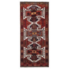 Persische Aserbaidschan Bereich Teppiche - Wolle Elfenbein Rot Gelb Design - 89662