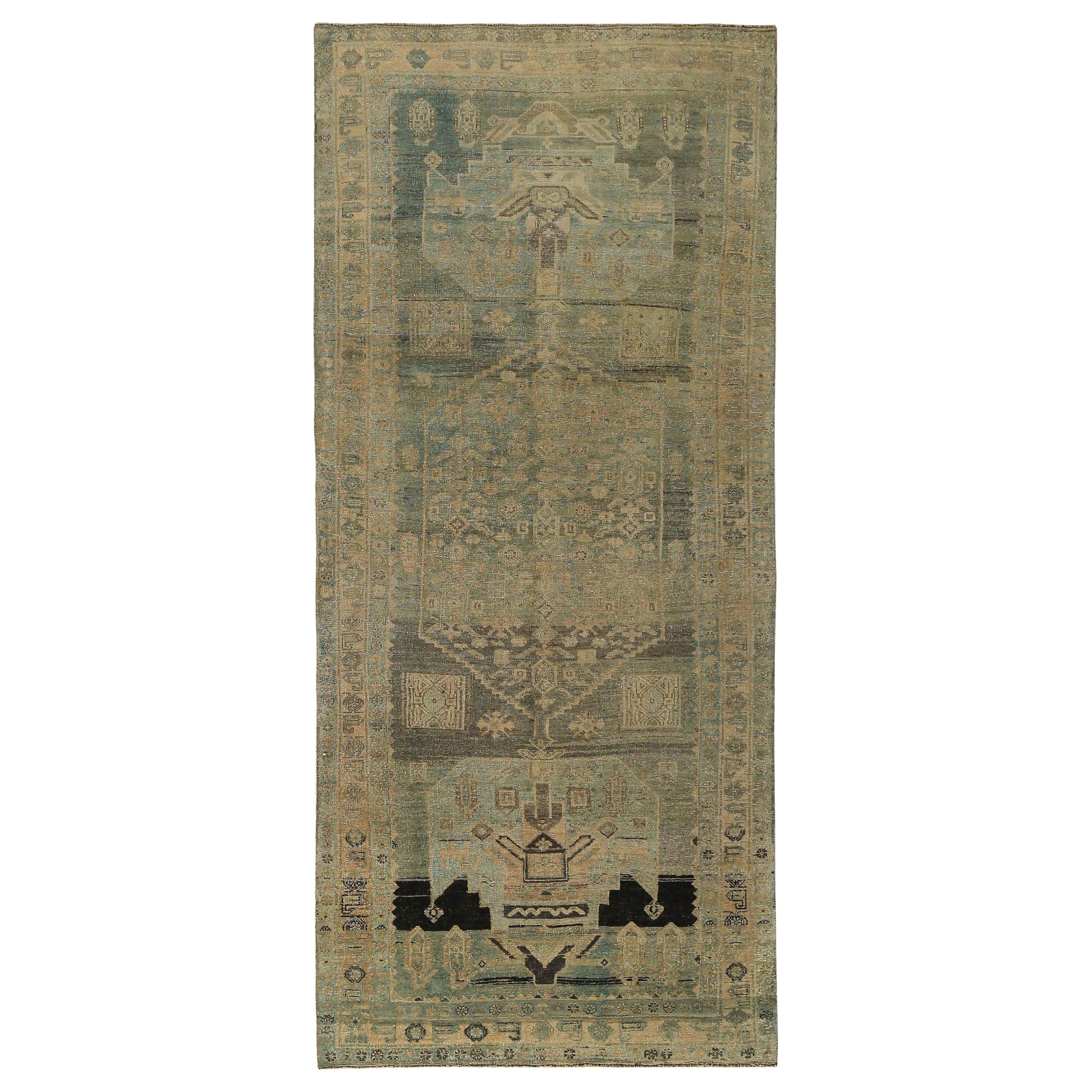 Alfombra Persa Bijar Small - Lana Azul Marrón Diseño Marfil - 89676
