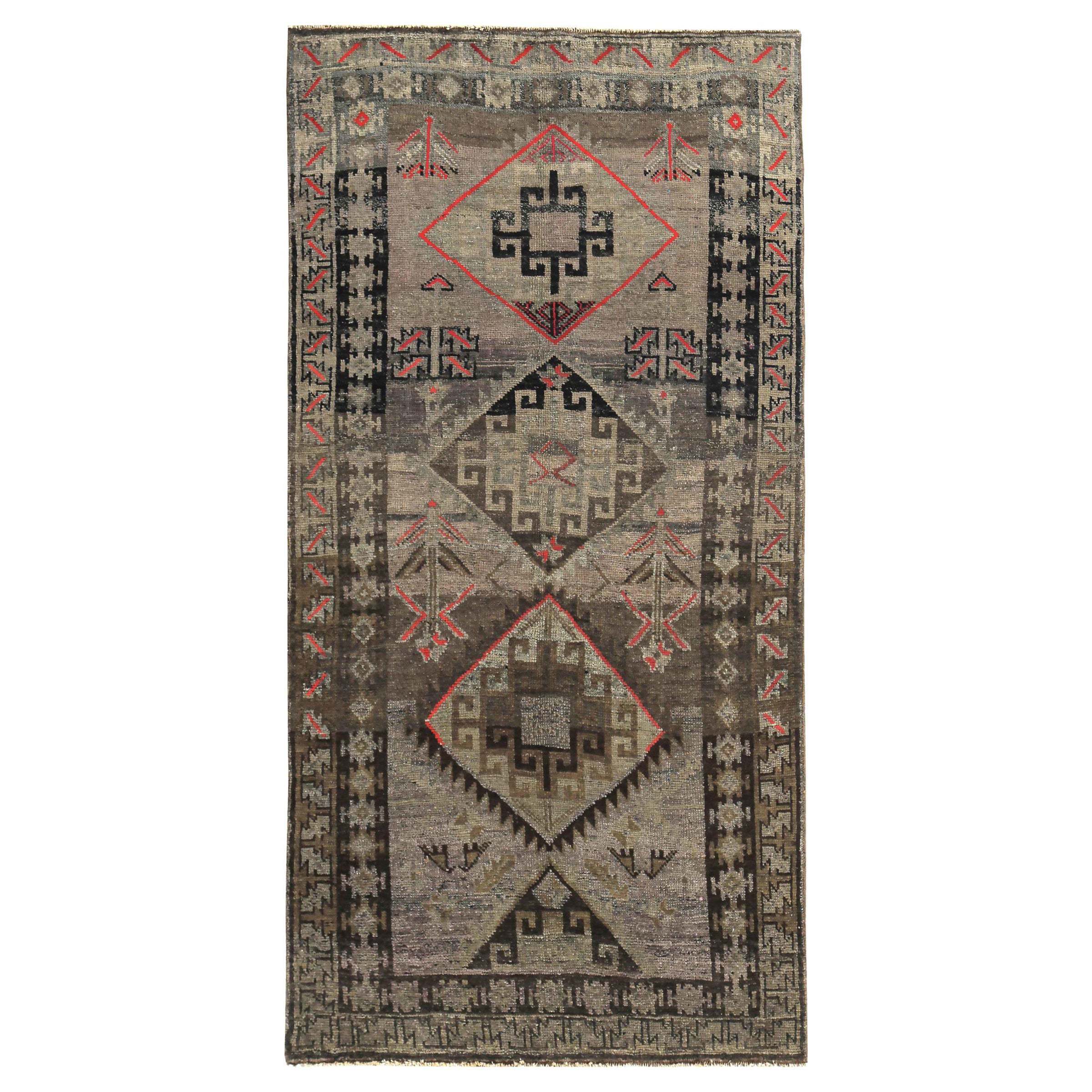 Tapis persan Bijar Small - Laine Brown Ivory Pink Design - 89679