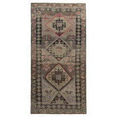 Tapis persan Bijar Small - Laine Brown Ivory Pink Design - 89679