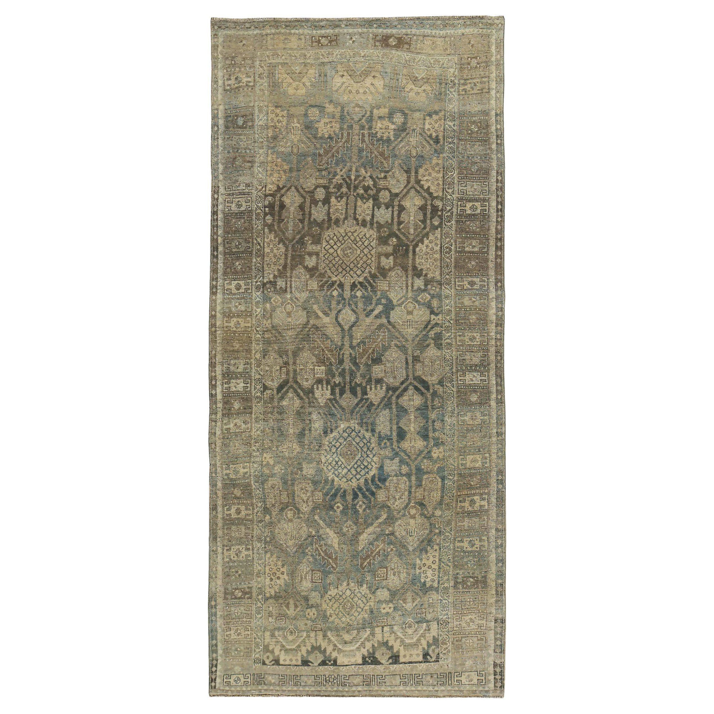 Alfombra Persa Bijar Small - Lana Marrón Gris Marfil Design - 89680