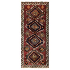 Persischer Aserbaidschan Kleiner Teppich CIRCA 1910 - Wolle Marineblau Rot Gelb - 89685
