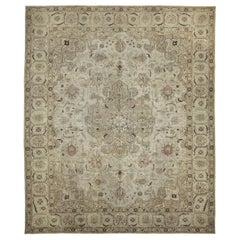 Persische Täbris-Teppiche um 1910 - Wolle Elfenbein Taupe Design - 89701