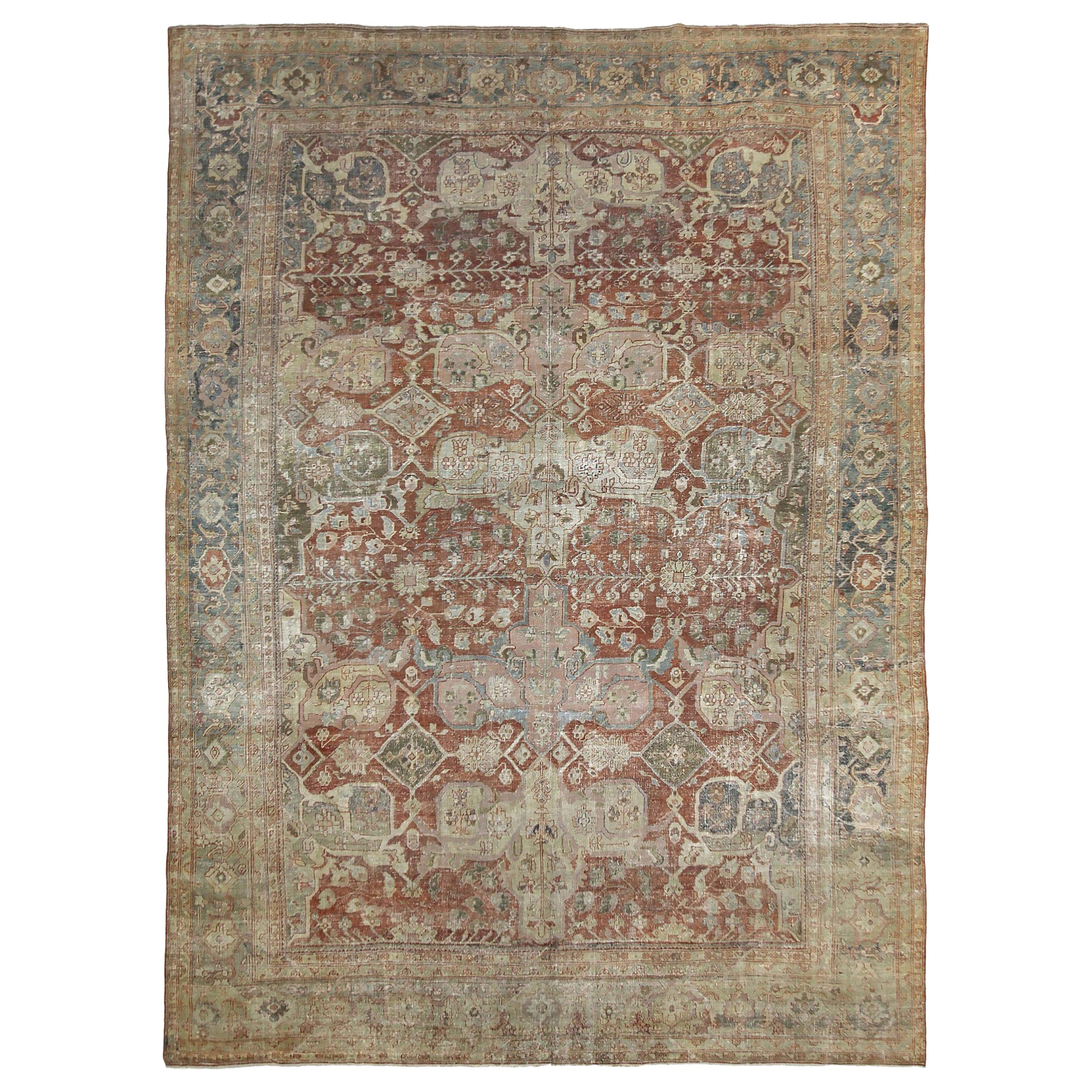 Alfombras Persas Sultanabad Rugs - Lana Azul Marfil Rojo Diseño - 89722