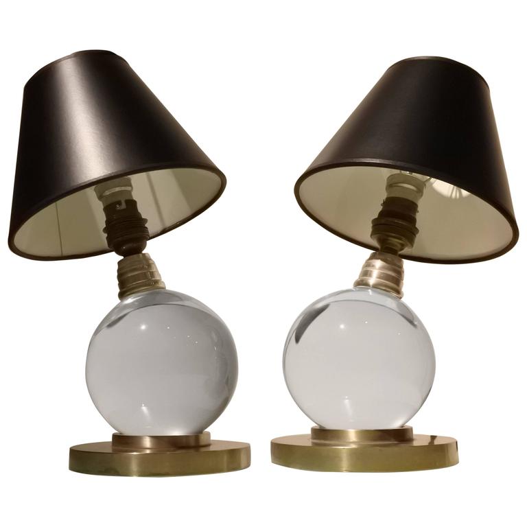 Crystal Ball Lamp After Jacques Adnet For At 1stdibs Adnet And Baccarat Crystal Ball Lamps