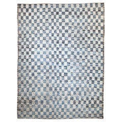 Afghanistan Marokkanische Teppiche Circa 1990 - Wolle Blau Braun Elfenbein Design - 89782