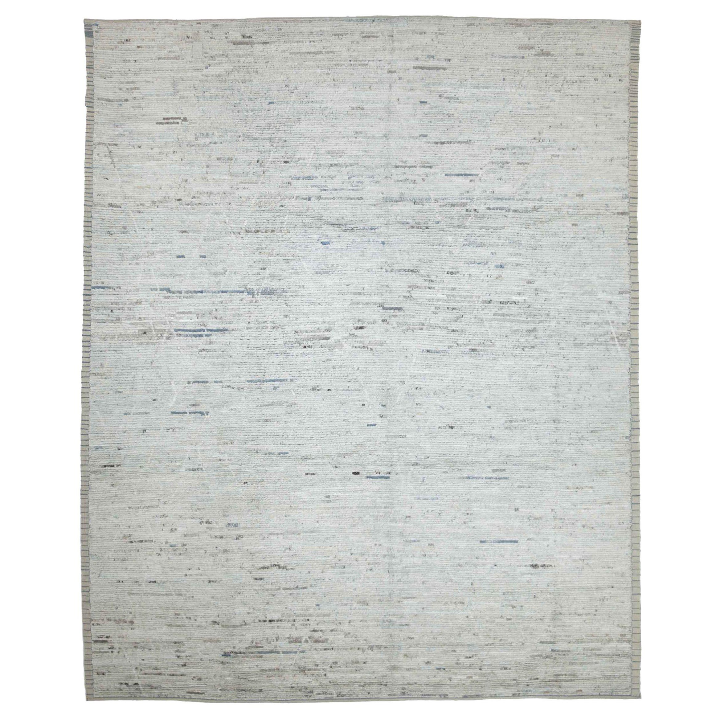 Afghanistan Moroccan Area Rugs Circa 1990 - Wool Ivory Design - 89810