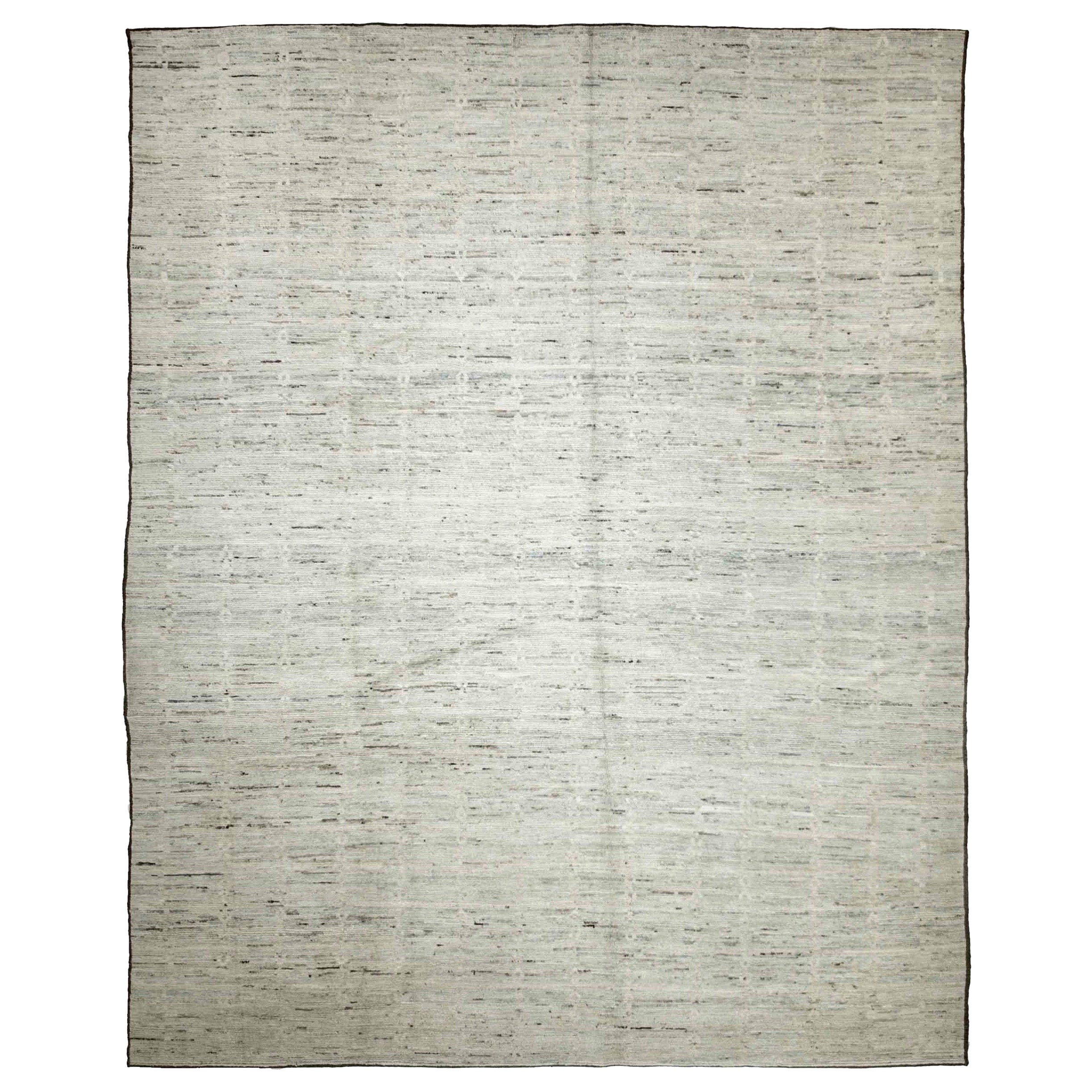 Afghanistan Moroccan Area Rugs Circa 1990 - Wool Ivory Design - 89844 For Sale