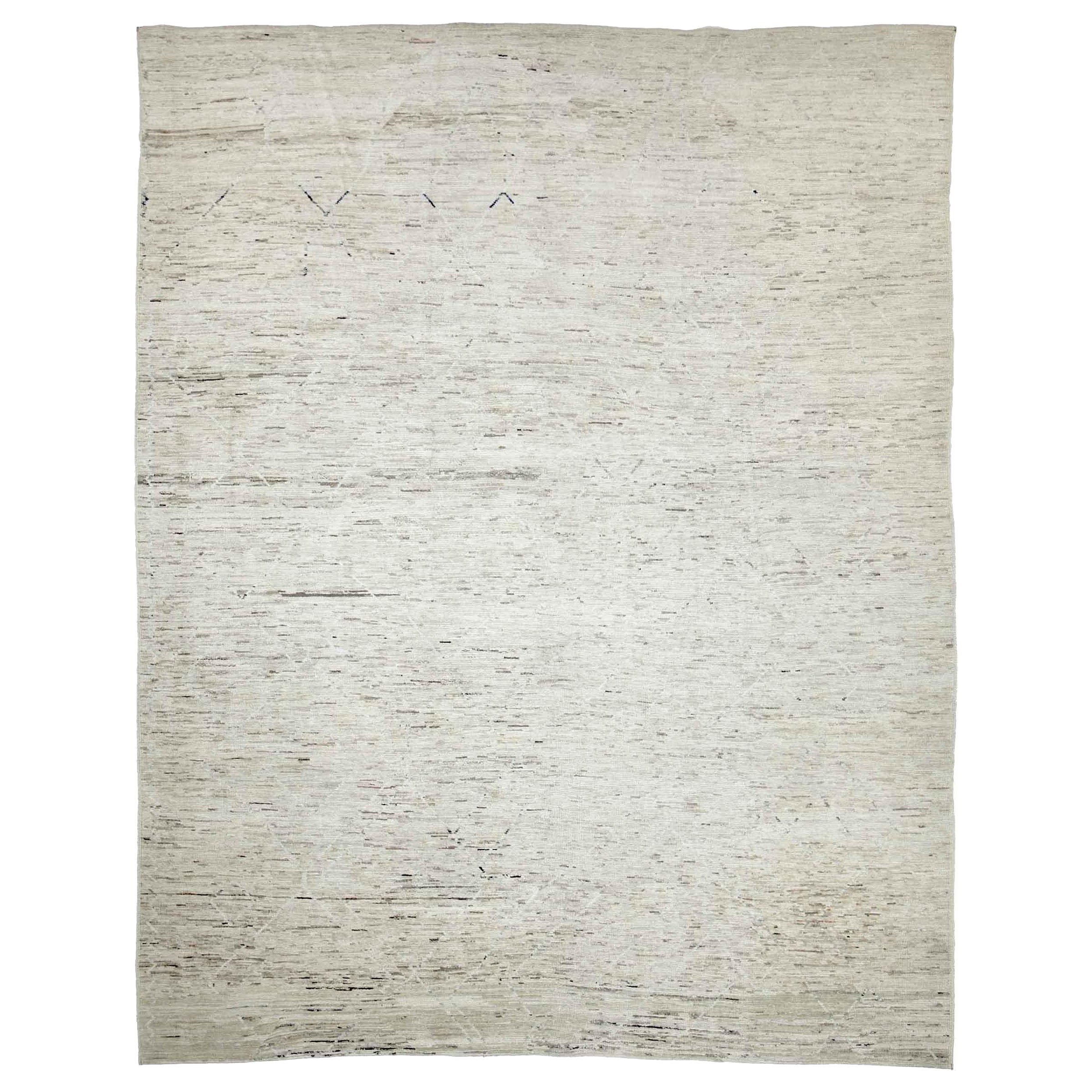 Afghanistan Moroccan Area Rugs Circa 1990 - Wool Ivory Design - 89847
