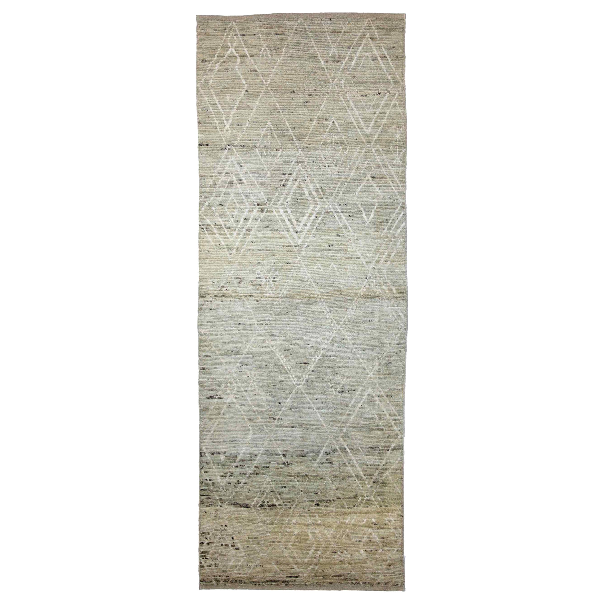 Afghanistan Marokkanischer Läufer Teppich CIRCA 1990 - Wolle Braun Elfenbein Design - 89899
