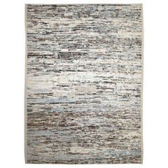Afghanistan Moroccan Area Rugs Circa 1990 - Wool Blue Brown Ivory Design - 89910