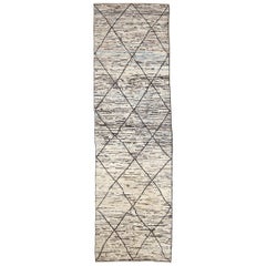 Afghanistan Marokkanischer Läufer Teppich CIRCA 1990 - Wolle Braun Elfenbein Design - 89913