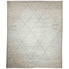 Marokkanische Afghanistan-Teppiche Circa 1990 - Wolle Elfenbein Design - 89888