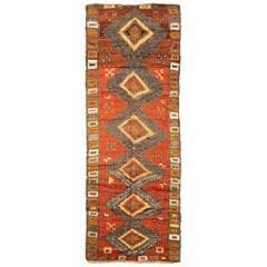 Tapis persan Gabbeh - Laine Brown Orange Rouge Jaune - 89936