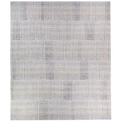 Persische Kilim Area Rugs CIRCA 1910 - Wolle Blau Braun Elfenbein Design - 89966