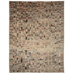 Afghanistan Moroccan Over Size Rug Circa 1990 - Wool Blue Brown Pink - 90400
