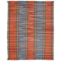 Afghanistan-Kelim-Teppiche Circa 1990 - Wolle Blau Grün Rot Design - 90016