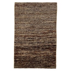 Afghanistan Tapis de zone marocain Circa 1990 - Laine Brown Ivory Design - 90398