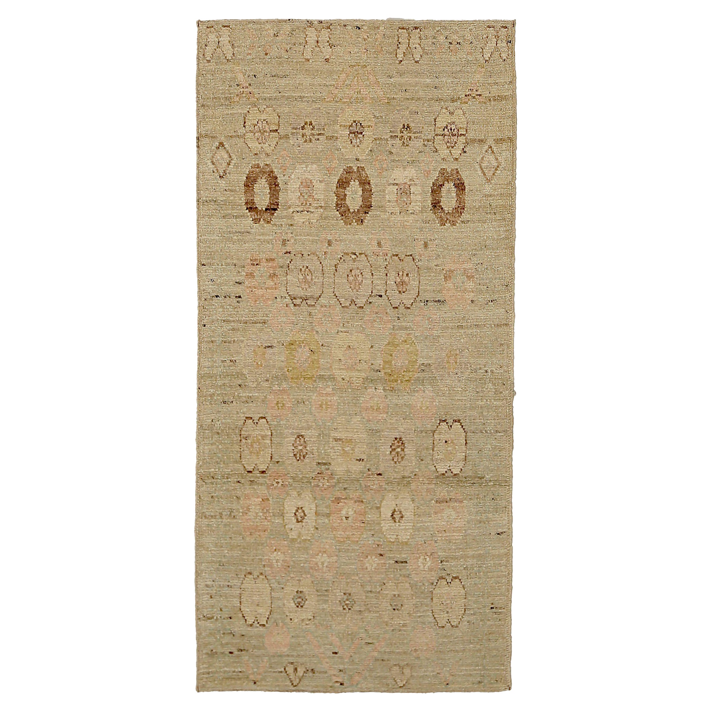 Afghanistan Moroccan Small Rug Circa 1990 - Wool Brown Ivory Design - 90442 For Sale
