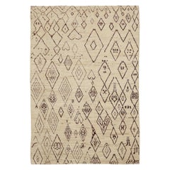 Afghanistan Marokkanische Teppiche Circa 1990 - Wolle Braun Elfenbein Design - 90431