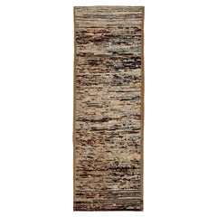 Afghanistan Tapis de course marocain Circa 1990 - Laine Brown Ivory Design - 90434