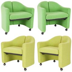 Set of Four Easy Chairs Series 142 by Eugenio Gerli for Tecno