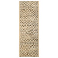 Afghanistan Tapis de course marocain Circa 1990 - Laine Bleu Brown Ivoire - 90476