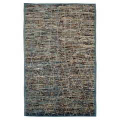 Afghanistan Moroccan Area Rugs Circa 1990 - Wool Brown Gray Ivory Design - 90466