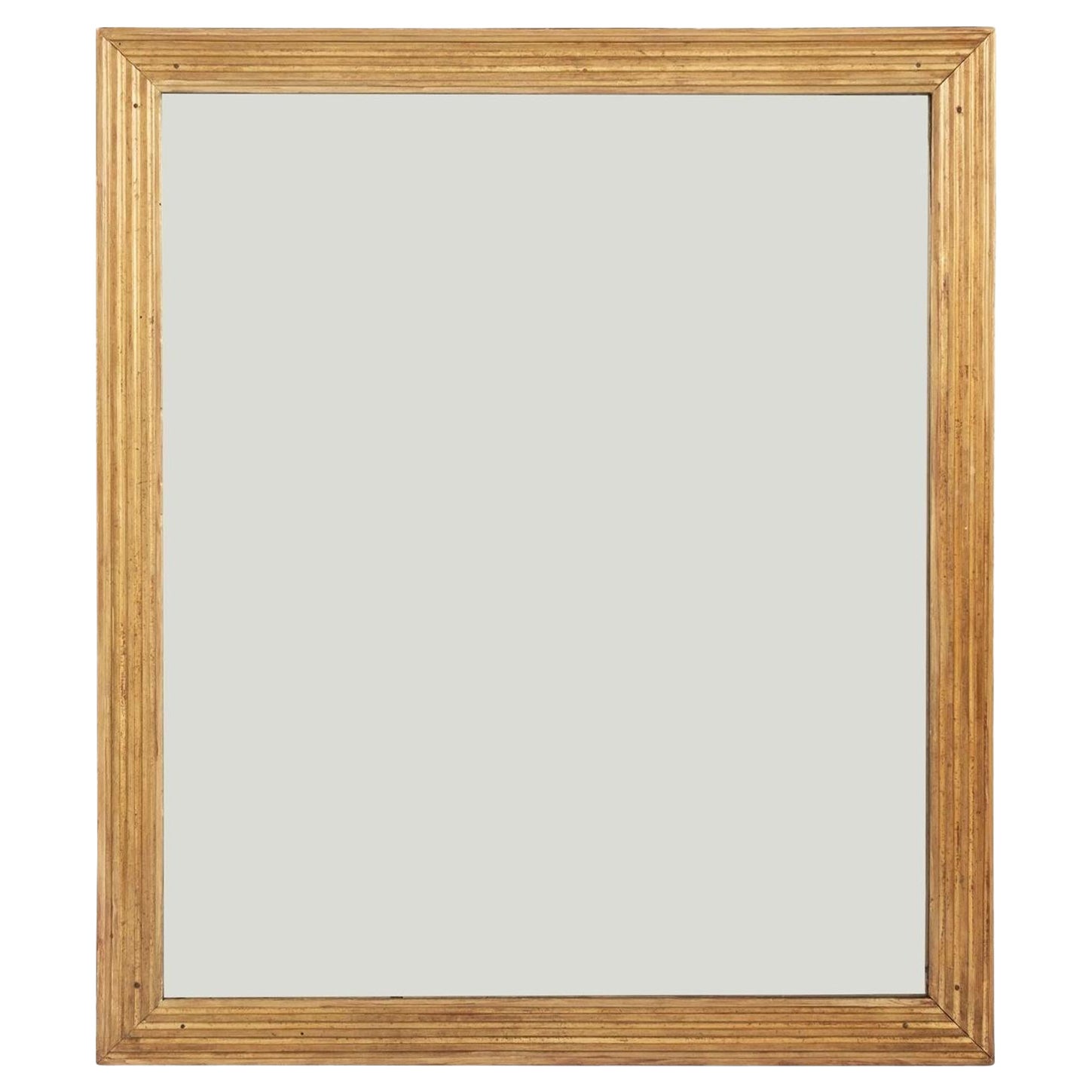Square French Fluted Giltwood Mirror