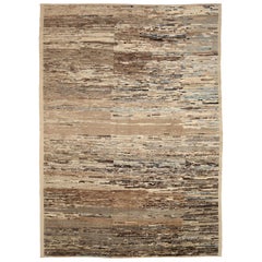 Afghanistan Tapis de zone marocain Circa 1990 - Laine Brown Ivory Design - 90512