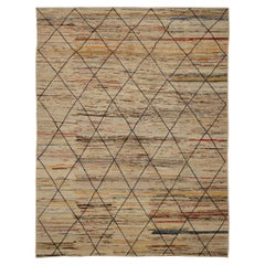Afghanistan Tapis marocain Circa 1990 - Laine Brown Ivoire Rouge Jaune - 90514