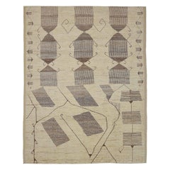 Afghanistan Marokkanische Teppiche Circa 1990 - Wolle Braun Elfenbein Design - 90499