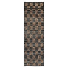 Afghanistan Moroccan Runner Rug Circa 1990 - Wool Brown Design - 90520