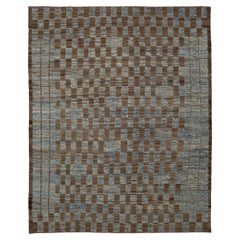 Afghanistan marokkanischen Bereich Teppiche CIRCA 1990 - Wolle blau braun grau Design - 90507
