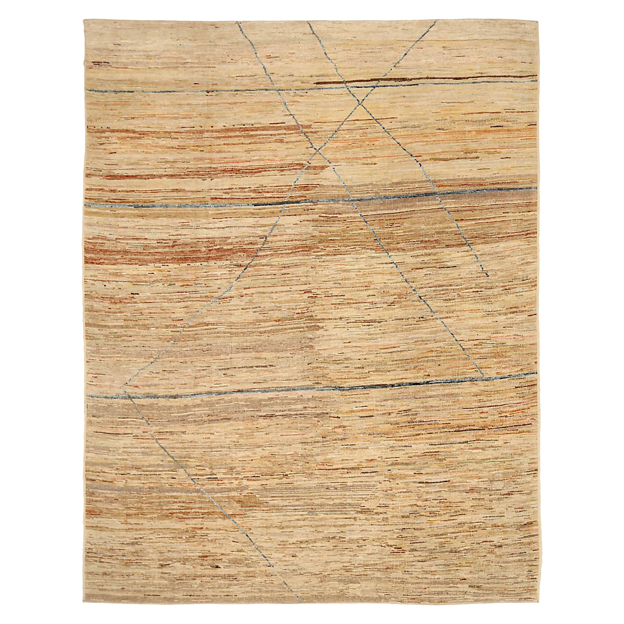Afghanistan Moroccan Area Rugs Circa 1990 - Wool Gray Ivory Yellow - 90530