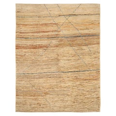 Tapis marocains d'Afghanistan datant d'environ 1990 - Laine gris ivoire jaune - 90530